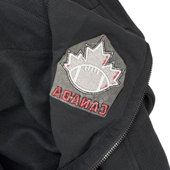 LULULEMON Scuba Hoodie Football Canada Light Cotton Fleece Size 6 Washed Black - Picture 5 of 6